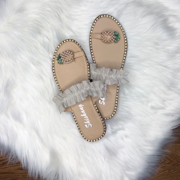 Pineapple sandals slides size 39 (8) - Picture 2 of 2